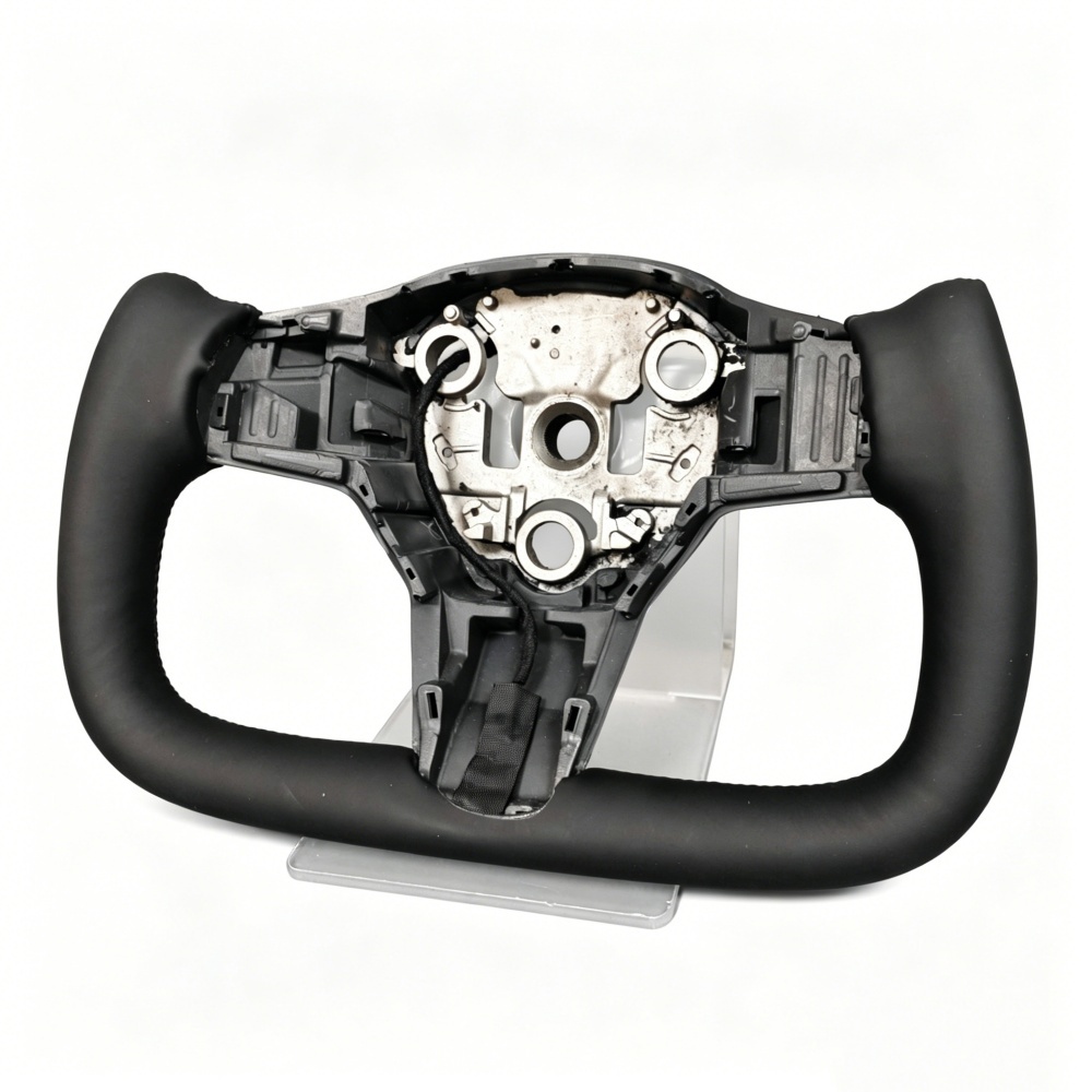 Car Universal Leather Yoke Heated Volant Lenkrad Steering Wheel Frame (Tesla Fitment), photo 6