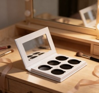 Palette de fards à paupières vide à 6 compartiments, finition scintillante et satinée, avec miroir, pour carnations claires à foncées, conteneur de maquillage DIY