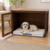 Coussin rectangulaire pour cage à animaux avec dessus matelassé, côtés transparents et base antidérapante pour les espaces de repos des animaux