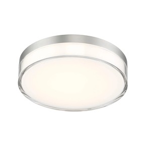 Black Metal & Clear Glass Circular Modern Minimalist Flush Mount Ceiling <b>Light</b> | Sleek Lighting for Hotel <b>Corridor</b> & Guest Room - Product Image 2