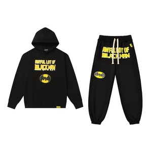 Высококачественный комплект из хлопковых худи и спортивных брюк с принтом «Ужасный кашель», с индивидуальным дизайном для мужчин - Product Image 5