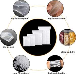 カスタム工場卸売 50ミクロン透明プラスチックジップロックバッグ 小さな再封可能密封式 ペットフード包装ビジネス用 - Product Image 2