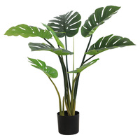 Plante artificielle Monstera Deliciosa en plastique, très réaliste, semi-mécanique, pour intérieur/extérieur, en pot