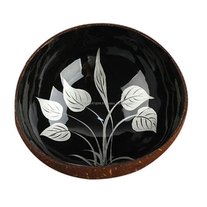 Juego al por mayor de cuencos de cáscara de coco natural hechos a mano Laca ecológica técnica personalizada productos calientes hechos en Vietnam - Product Image 4