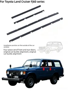 Para Toyota <span class=keywords><strong>Land</strong></span> <span class=keywords><strong>Cruiser</strong></span> Serie FJ60 61 62 <span class=keywords><strong>HJ</strong></span> BJ61, Vidrios de las Puertas Delanteras y Traseras, Tiras de Limpiaparabrisas Laterales Exteriores - Product Image 4