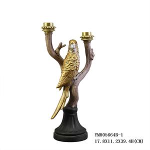 Venta al por mayor de oro de lujo de resina vela Animal loro en forma de titular para la decoración del hogar - Product Image 4