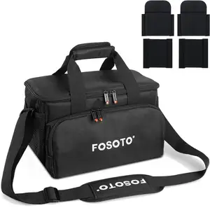 Fosoto 휴대용 전문 카메라 가방 캐논 액세서리 용 숄더백 휴대 소니 a6000 a7 iii Nikon Instax Powershot