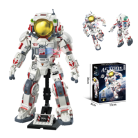 Modèles d'astronautes lunaires phosphorescents en gros d'usine, kits de construction en blocs ABS LED, jouets modèles, bâtiments modernes, cadeaux