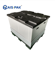 Boîte à palettes en plastique pliable et repliable de 1200*800 mm avec collier de retour pour le transport inversé