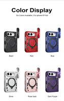 Accessoires de téléphone Saiboro avec béquille magnétique pour iPhone Duo, support de caméra coulissant, protection, coque de téléphone portable pour iPhone 18 Duo