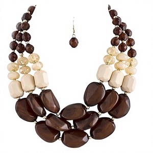 High Quality Wooden Trendy <b>Statement</b> <b>Necklace</b> Beaded Chain Fancy Stylish Bohemian Design Unisex Jewelry Wedding Party ANEES - Product Image 5