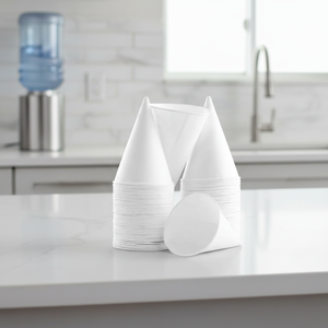 <span class=keywords><strong>Mini</strong></span> tasse à vin jetable blanche biodégradable écologique à fond conique à bord frisé gobelet en papier plié pour servir de la tequila - Product Image 1