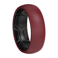 Anneau en silicone ergonomique de haute qualité unisexe de 8 mm, arc intérieur avec design respirant, ajustement confortable, anniversaires, fête, bijoux de mode