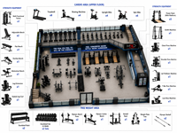 Centre de remise en forme de 500 m², solution tout-en-un, ensemble complet de machines de musculation commerciales et d'équipements d'entraînement aérobie en provenance de Chine
