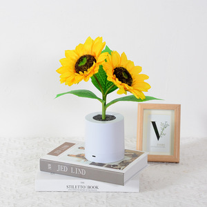 Artificial Sunflower <b>LED</b> <b>Table</b> Lamp USB Rechargeable Creative Desktop Decor Lamp Bedroom Night <b>Light</b> for Kids Girlfriend Gift - Product Image 3