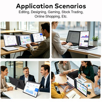 Moniteurs LCD portables et détachables Fopo 2026, nouveau modèle, 15,3 pouces, extension pour ordinateur portable, Plug and Play, pour le commerce