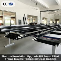 Porte de garage sectionnelle résidentielle à rupture de pont thermique 60 mm, double vitrage Low-E, cadre en aluminium isolé, pour climat froid, OEM