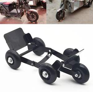 Chariot pliable robuste pour roues de moto - Chariot de déplacement de pneus à 5 roues avec outils pour réparation d'éclatement de pneus et transport d'urgence de véhicules - Product Image 5