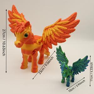 3D Printed <b>PLA</b> Flexible Crystal Pegasus Toys Kids Action Figure Horse Animals Children Big Size Collection Original - Product Image 5