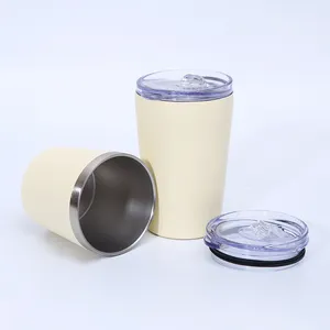 Custom 8/12oz Tapered Double Wall Stainless Steel Vacuum Cup Thermal Travel Coffee Milk Mug Insulated Win Beer Tumbler With Lid