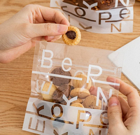 Sachet d'emballage transparent imprimé avec fermeture éclair, pochette en plastique refermable pour biscuits, bonbons, snacks, et produits de boulangerie