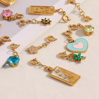 Multi Style Acier Inoxydable Charms Accessoire Bijoux Géométrique Perle Zircone Charms Accessoire Pendentif