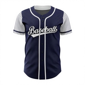 Camiseta de Béisbol Transpirable 100% Poliéster, Impresa, con Nombre y Logotipo del Equipo Personalizados, Talla Adulto, Colores Personalizados, Cuello en V, Uniforme Deportivo de Malla - Product Image 1