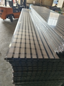 Wand- und Decken-Schalldämmleisten Laminierte PET-Holzfurnier Akustikpaneele für Auditorium und Halle - Product Image 6