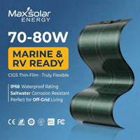 Panel Surya Fleksibel Maxsolar CIGS MAX-CIGS80W OEM Kustom 80W Modul Ultra Tipis untuk Pengadaan Komersial