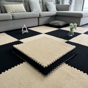 Alfombra Moderna de Espuma Entrelazada, Cuadrada, Antideslizante, para Sala de Estar, Dormitorio, Alfombra de Gateo para Niños, Patrón Geométrico, Lavable a Mano - Product Image 4