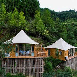 Hotel Resort de Lujo con Tiendas Elevadas, Estructura Octogonal de Madera Blanca, Impermeable, para Vacaciones y Campamentos - Product Image 2