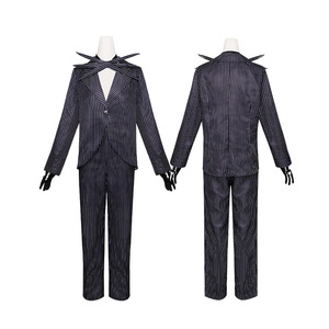 Ensemble de costume Manyusha Jack Skellington pour enfants, tenue de fête d'Halloween, costume rayé pour filles, personnage de film TV - Product Image 3