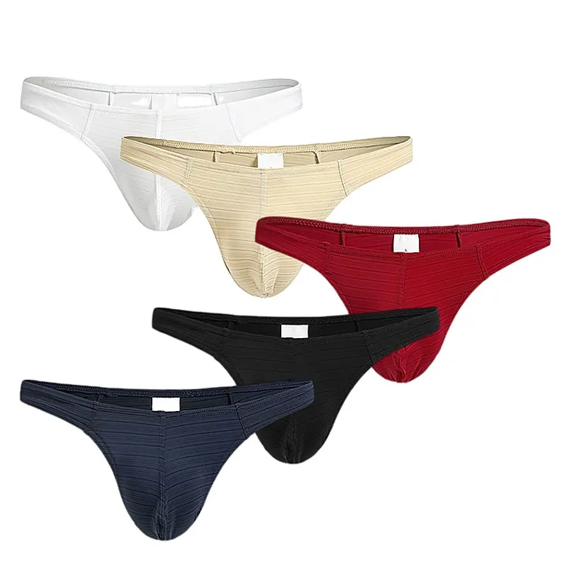 Sous-vêtements sexy pour hommes en soie de glace Strings respirants et G-Strings Boxer à séchage rapide pour hommes