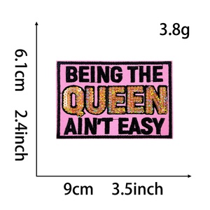 Black Girl Leopard Print Letters Afro Hairstyle Series Black Queen <strong>Sorority</strong> Patch Embroidered Iron-On Fabric Sticker for DIY - Product Image 6