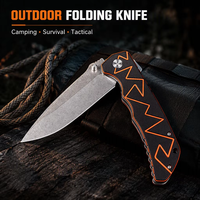 Couteau pliant en acier 5CR14 avec manche G10, couteau tactique de survie en plein air, couteau de camping EDC