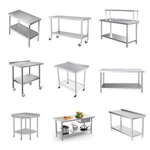 Tùy chỉnh thương mại thiết bị nhà bếp đồ nội thất nhà bếp bàn làm việc thép không gỉ bàn làm việc với kệ hàng đầu - Product Image 6