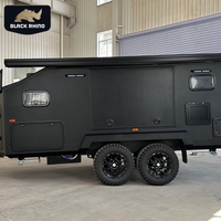 Caravane tout-terrain standard australienne de 22 pieds, remorque tout-terrain de luxe en fibre de verre avec grand canapé, salon, caravane hybride familiale