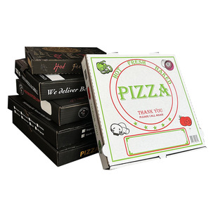กล่องกระดาษคราฟท์สำหรับจัดส่งพิซซ่าแบบใหม่ คุณภาพสูง ขนาดสั่งทำได้ พร้อมพิมพ์สี CMYK 4 สี - Product Image 1