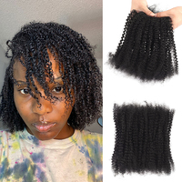 Extensions de cheveux brésiliens Remy Afro Kinky en vrac pour la réparation de dreadlocks et de locs, tressage torsadé avec trame simple