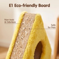 Shengze MH53 Arbre à chat et griffoir en forme de fromage, tunnel pour chat pour petits espaces, écologique, en panneau de particules anti-déchirure, de luxe
