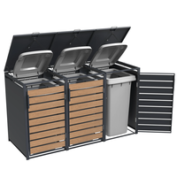 Poubelle mobile extérieure en aluminium, anti-rouille, anti-UV, pour garage et entrepôt