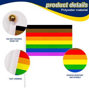 Bandera Personalizada de Orgullo Filadelfiano 14x21cm, Decoración para el Desfile LGBTQ de Junio, Bandera Arcoíris de Varios Colores, Venta Directa de Fábrica al Por Mayor - Product Image 4