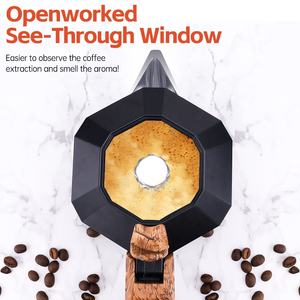 Poêle à induction industrielle portable en acier inoxydable 2 tasses 4 tasses Moka Pots à <span class=keywords><strong>café</strong></span> espresso italiens en aluminium Moka - Product Image 3