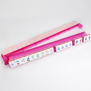 Fichas de Mahjong Americanas de Acrílico Rosa Claro de Cuatro Capas con Diseño de Mono Rosa, para Jugar en Casa y Reuniones - Product Image 3
