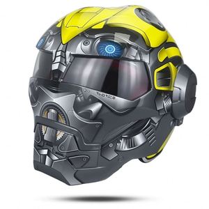 Helm Motor Flip Full <span class=keywords><strong>Face</strong></span> Berlapis Baja Gaya Robot Fashion, Bahan ABS+EPS, Perlindungan Kepala ECE/DOT - Product Image 4