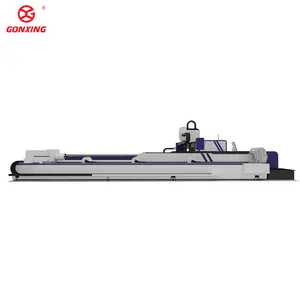 Máquina de corte a laser de fibra cnc modelo GONXING 3015ST, máquina de corte de chapas e tubos e modelo de mesa dupla