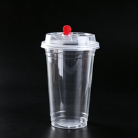 Gobelet en plastique rigide PP de qualité alimentaire SP5270 avec couvercle, impression personnalisée, transparent, sablé, jetable, pour bubble tea, taille personnalisée