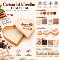 Boîte cadeau personnalisée en gros avec couvercle en forme de cœur, plateau alvéolé de qualité alimentaire, emballage pour chocolats et bonbons de la Saint-Valentin