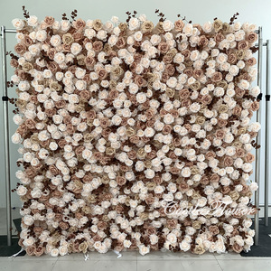 H-823 Parete di Rose Artificiali 3D <span class=keywords><strong>Rosa</strong></span> di 2,4 Metri per Decorazione di Benvenuto Matrimoniale e Sfondo per Commercio Estero - Product Image 1