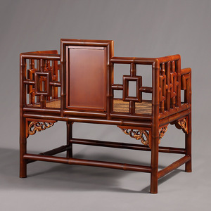 Ming Style Bamboo Armchair Red Bamboo Handmade Chinese Antique Fretwork <b>Chair</b> Living Room <b>Chair</b> - Product Image 5